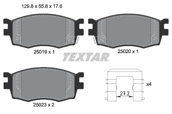 set placute frana,frana disc TEXTAR Q+ 2501901