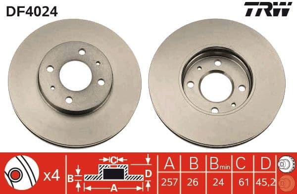 Disc frana TRW DF4024