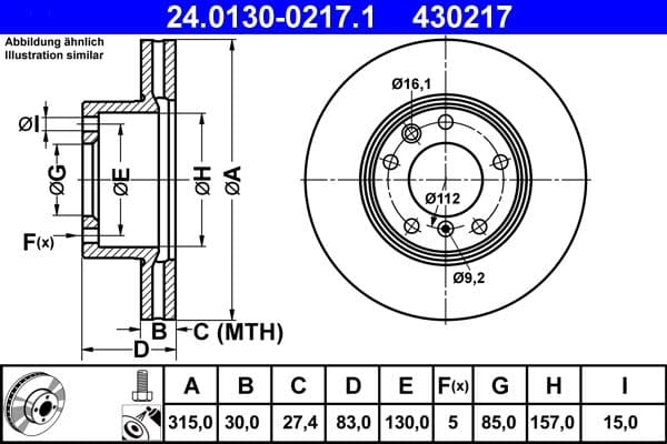 Disc frana ATE 24.0130-0217.1