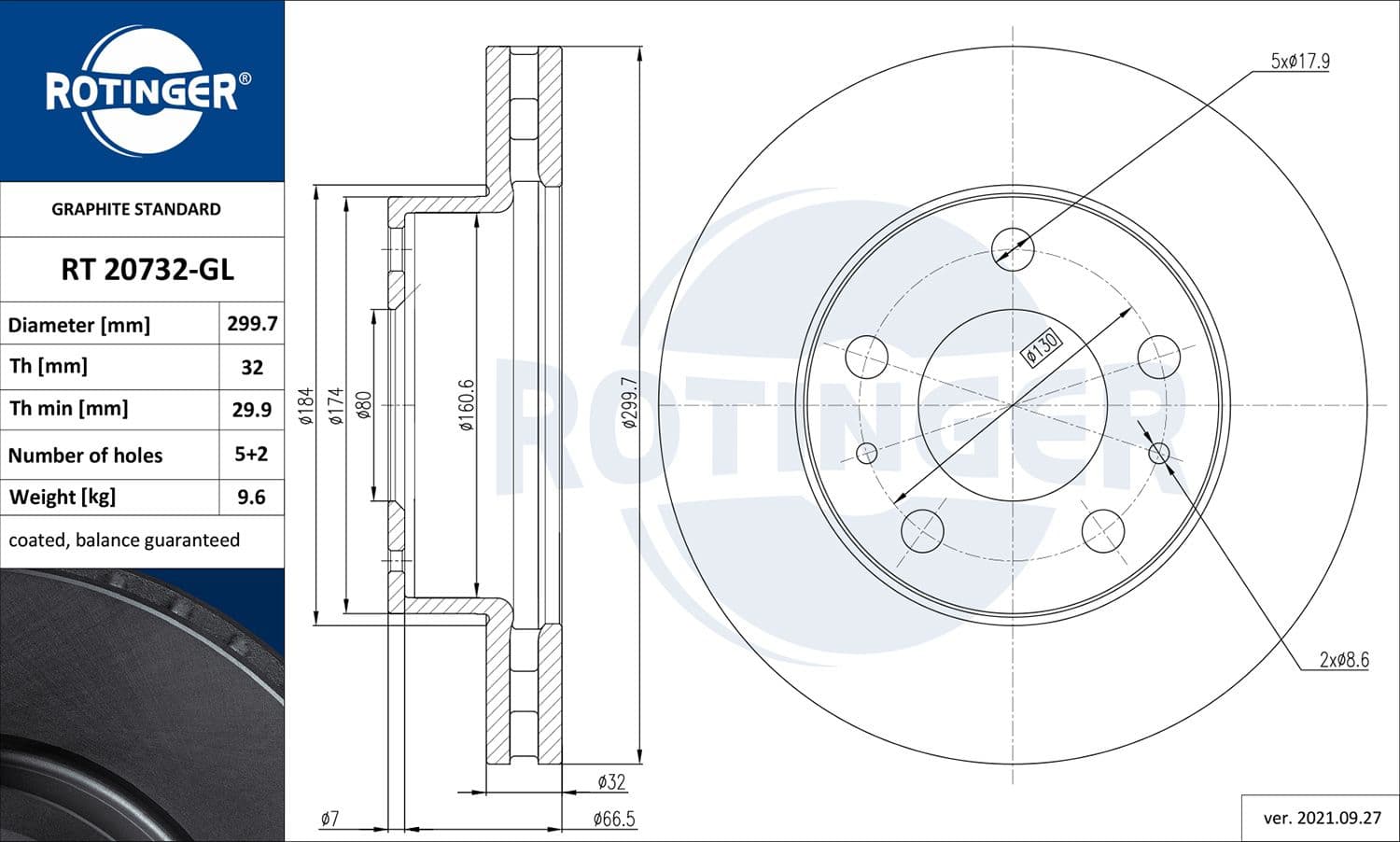 Disc frana ROTINGER RT 20732-GL