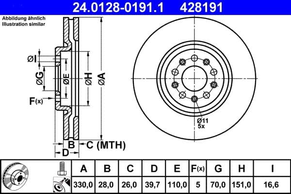 Disc frana ATE 24.0128-0191.1