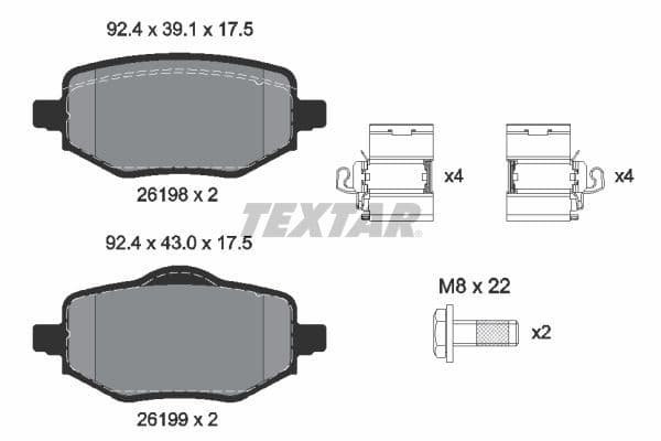 set placute frana,frana disc TEXTAR Q+ 2619801