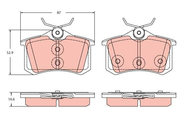 set placute frana,frana disc TRW GDB2357