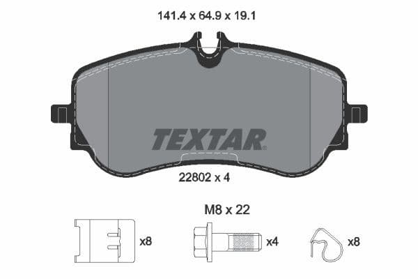 set placute frana,frana disc TEXTAR Q+ 2280201