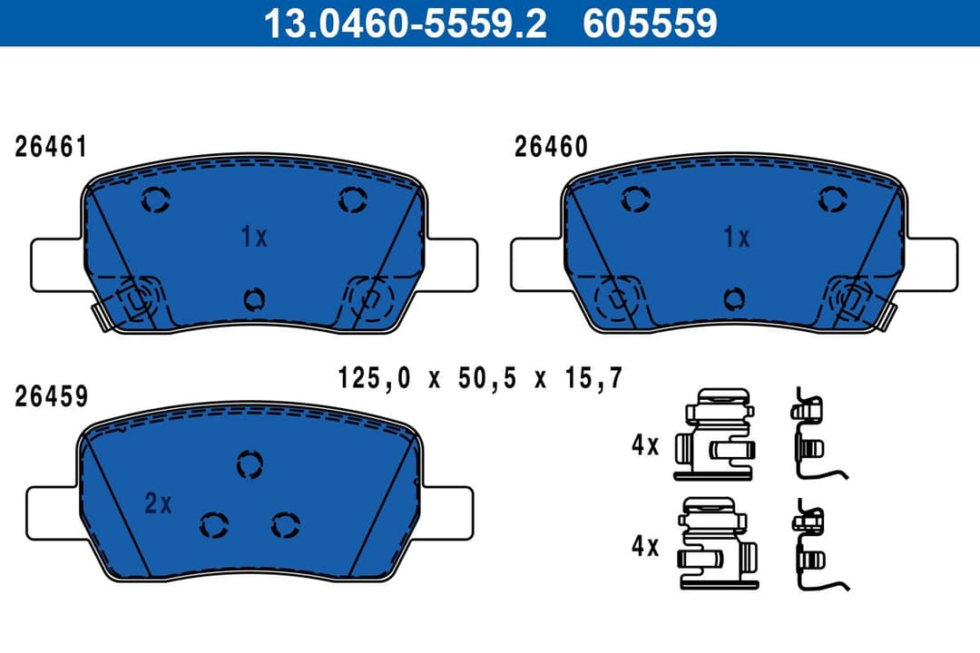 set placute frana,frana disc ATE 13.0460-5559.2