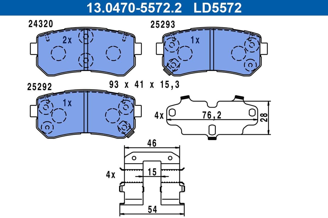 set placute frana,frana disc ATE Ceramic 13.0470-5572.2