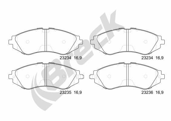 set placute frana,frana disc BRECK 23234 00 701 10
