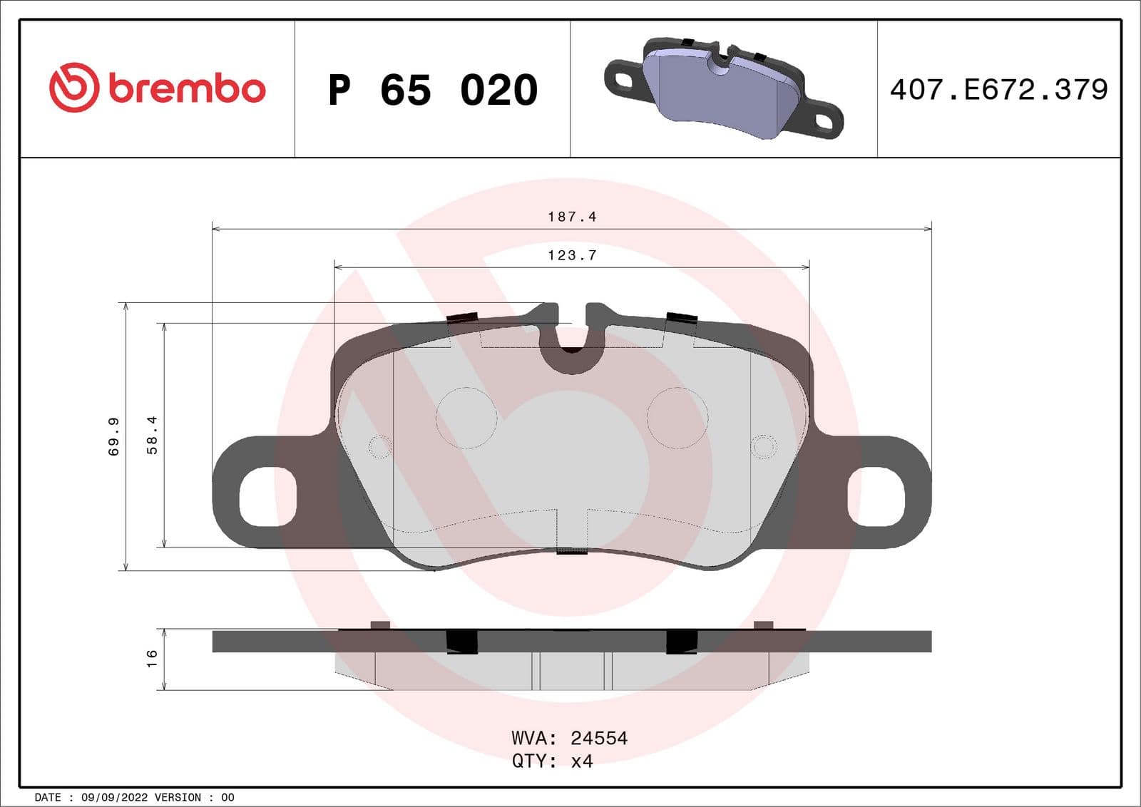 set placute frana,frana disc BREMBO PRIME LINE P 65 020
