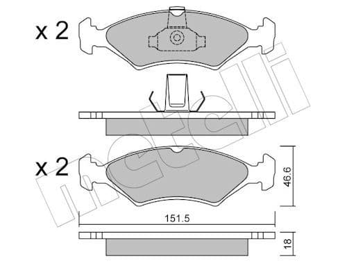 set placute frana,frana disc METELLI 22-0093-0
