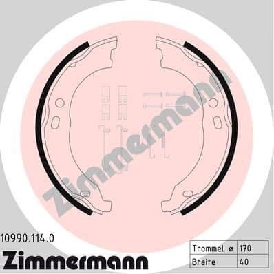 Set saboti frana, frana de mana ZIMMERMANN 10990.114.0