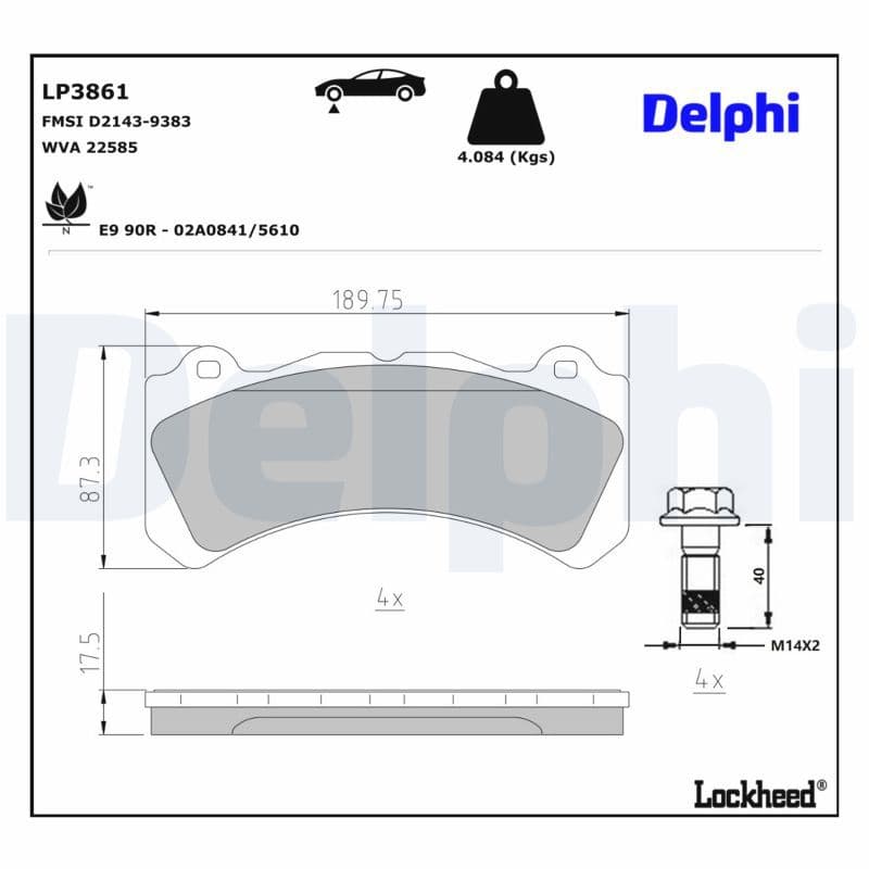 set placute frana,frana disc DELPHI LP3861