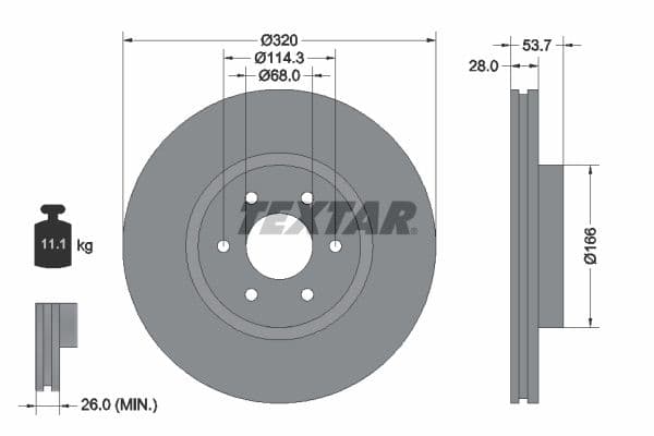 Disc frana TEXTAR PRO 92296503