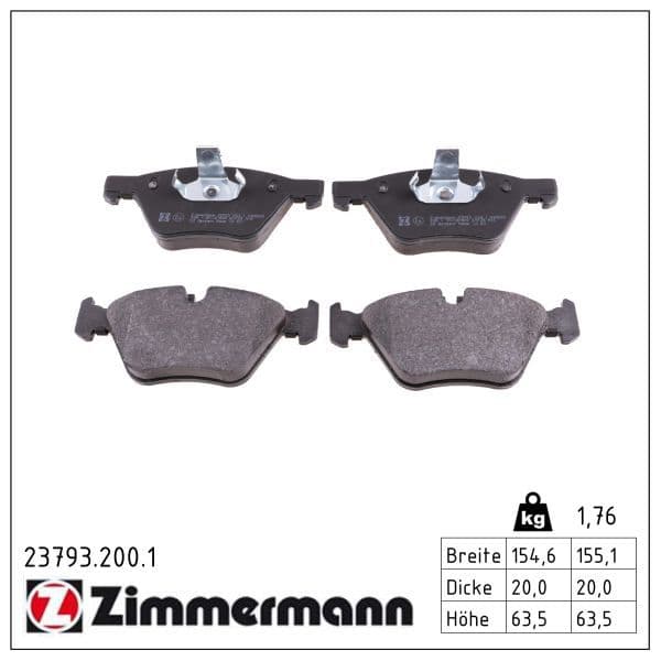 set placute frana,frana disc ZIMMERMANN 23793.200.1