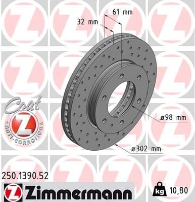 Disc frana ZIMMERMANN SPORT Z 250.1390.52