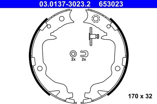 Set saboti frana, frana de mana ATE 03.0137-3023.2