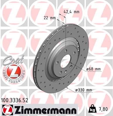 Disc frana ZIMMERMANN SPORT Z 100.3336.52