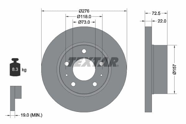 Disc frana TEXTAR PRO 93104603