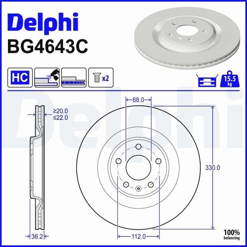 Disc frana DELPHI BG4643C