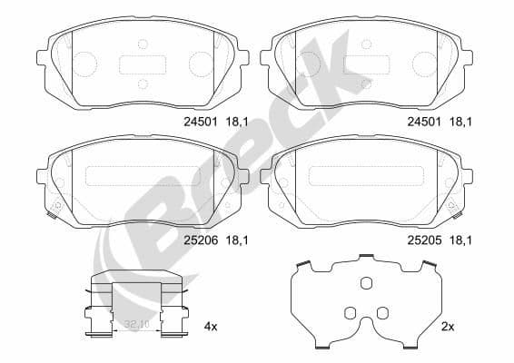 set placute frana,frana disc BRECK 25205 00 701 10