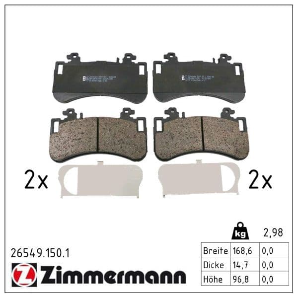 set placute frana,frana disc ZIMMERMANN 26549.150.1