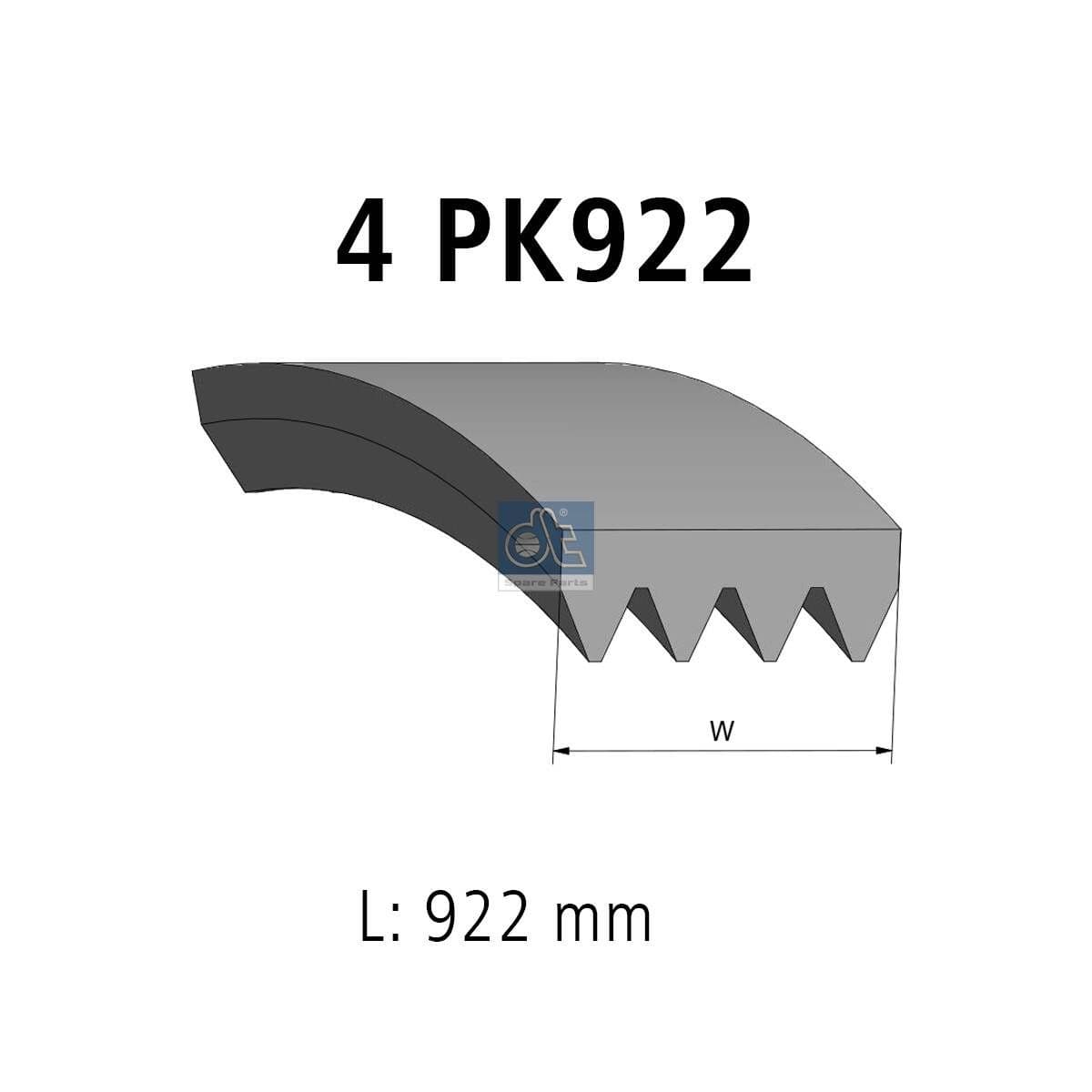 Curea transmisie cu caneluri DT Spare Parts 13.43509SP