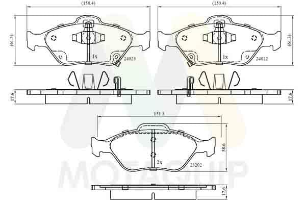 set placute frana,frana disc MOTAQUIP LVXL1282
