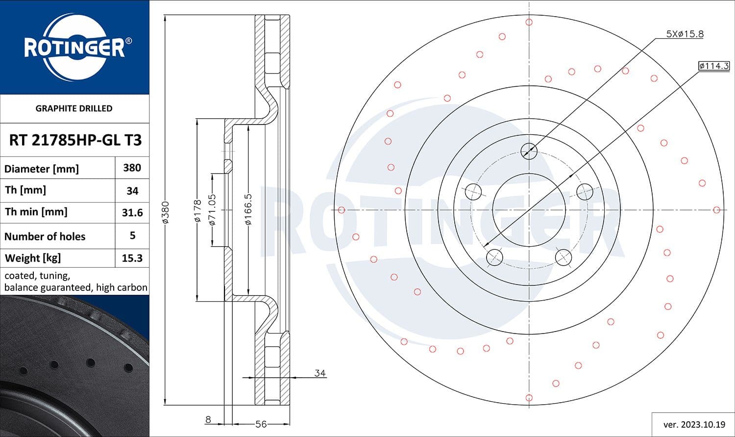 Disc frana ROTINGER RT 21785HP-GL T3