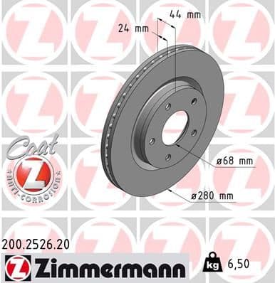 Disc frana ZIMMERMANN COAT Z 200.2526.20