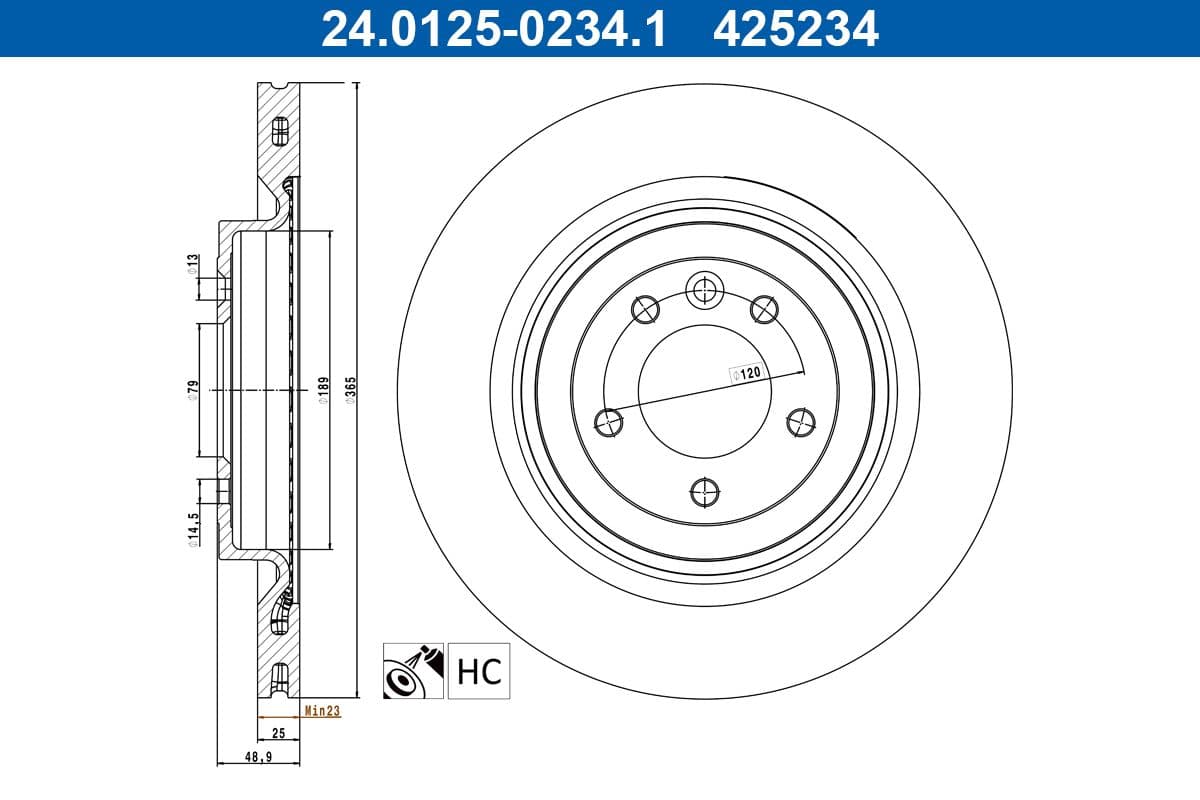 Disc frana ATE 24.0125-0234.1