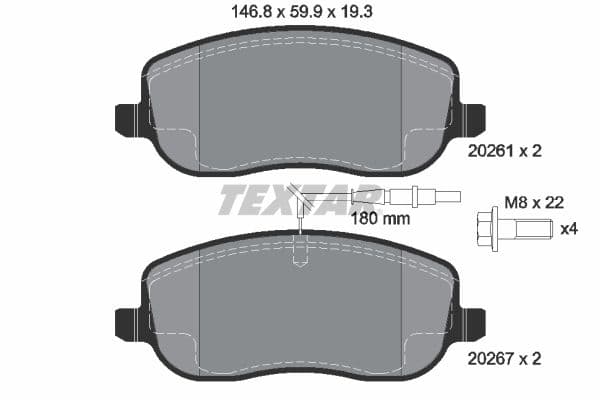 set placute frana,frana disc TEXTAR Q+ 2026101
