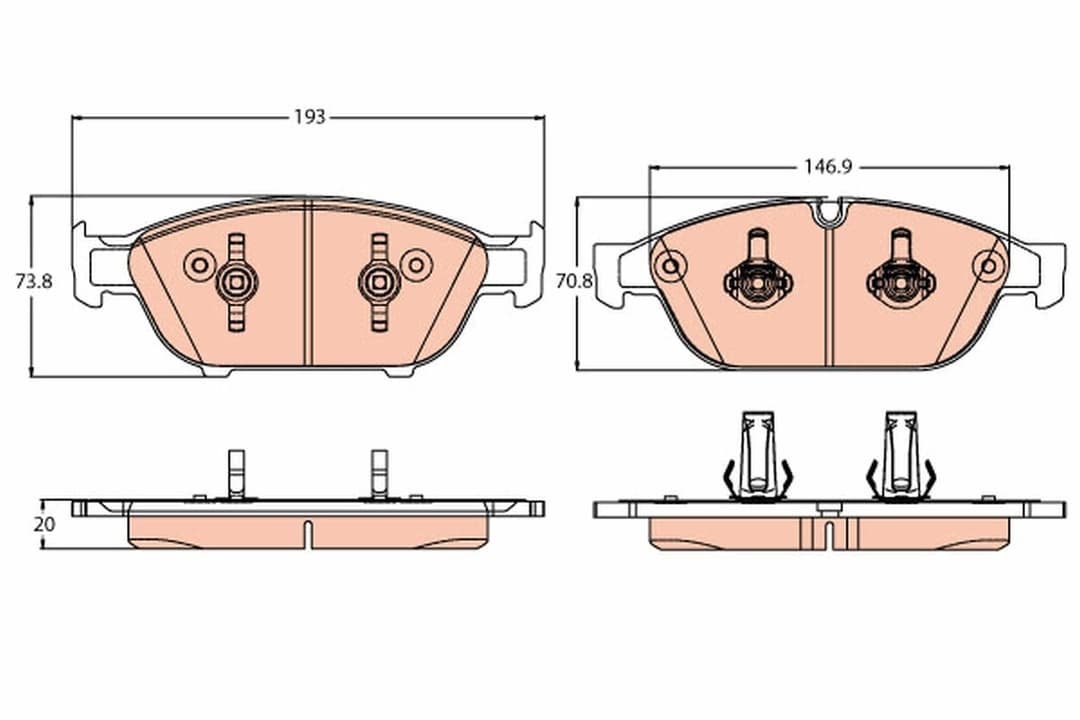 set placute frana,frana disc TRW GDB2113