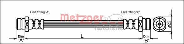 Furtun frana METZGER 4113310