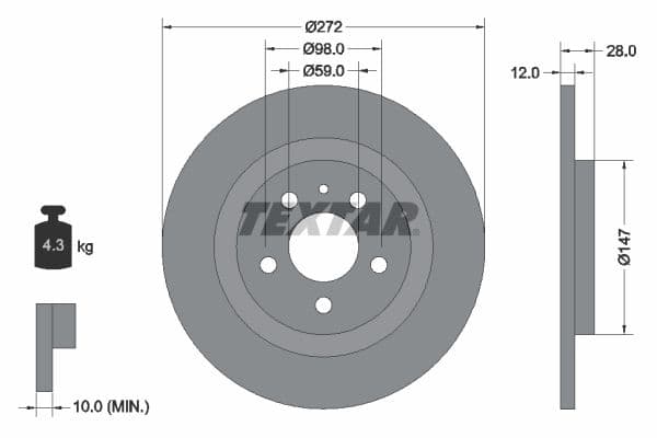 Disc frana TEXTAR PRO 92118203