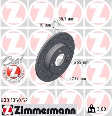 Disc frana ZIMMERMANN SPORT Z 600.1050.52