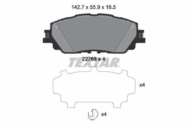 set placute frana,frana disc TEXTAR 2276801