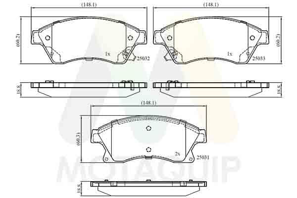 set placute frana,frana disc MOTAQUIP LVXL1624
