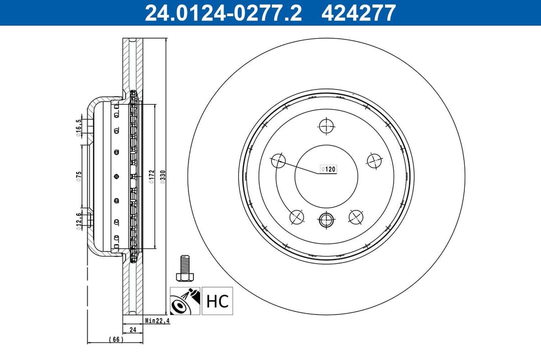 Disc frana ATE 24.0124-0277.2