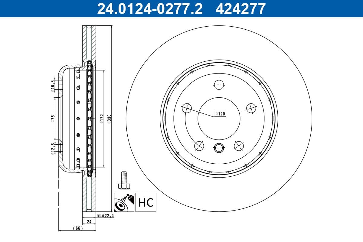 Disc frana ATE 24.0124-0277.2