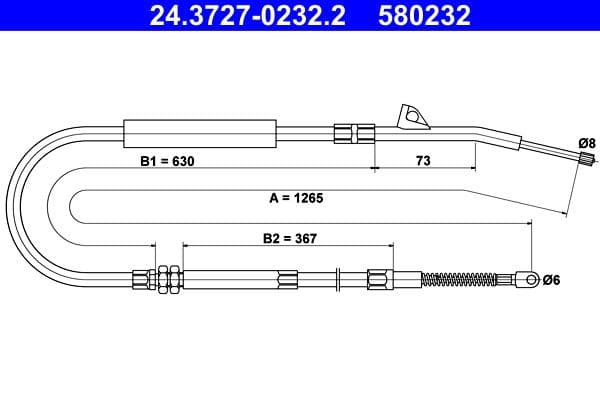 Cablu, frana de parcare ATE 24.3727-0232.2