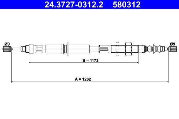 Cablu, frana de parcare ATE 24.3727-0312.2