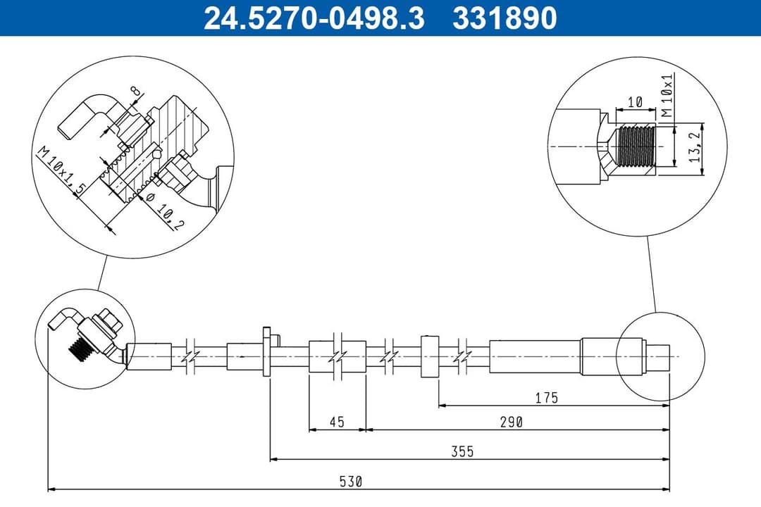 Furtun frana ATE 24.5270-0498.3