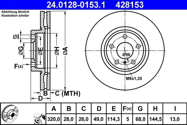 Disc frana ATE 24.0128-0153.1