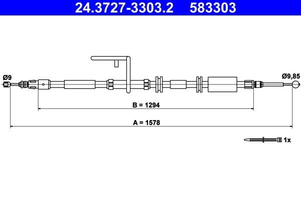 Cablu, frana de parcare ATE 24.3727-3303.2