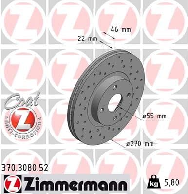 Disc frana ZIMMERMANN SPORT Z 370.3080.52
