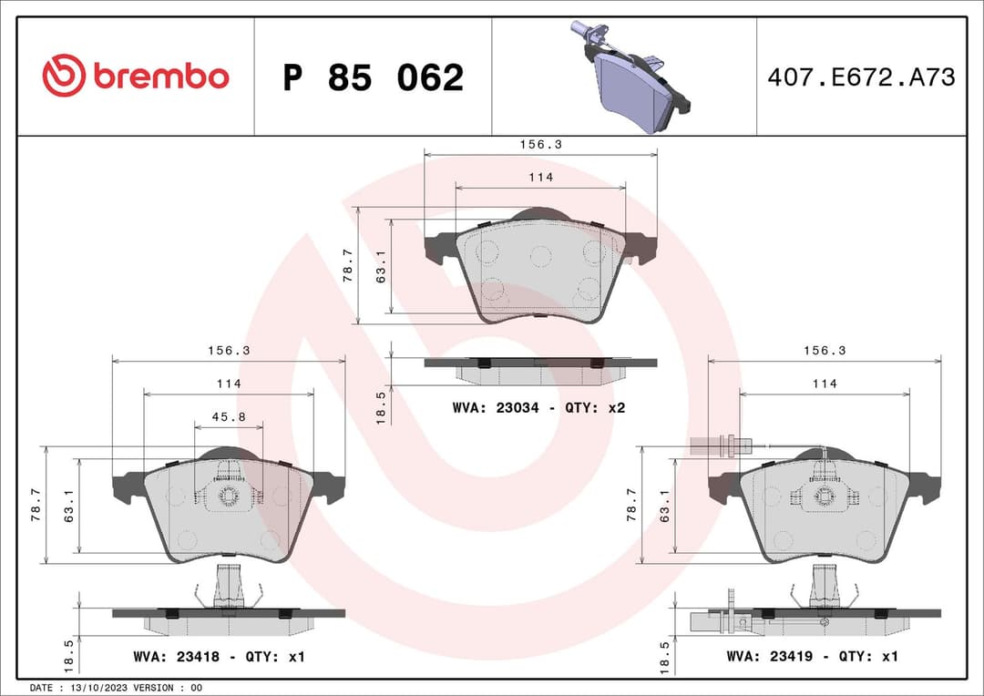 set placute frana,frana disc BREMBO PRIME LINE P 85 062