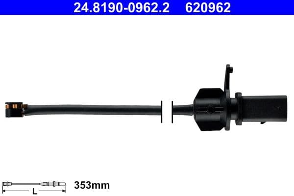 senzor de avertizare,uzura placute de frana ATE 24.8190-0962.2
