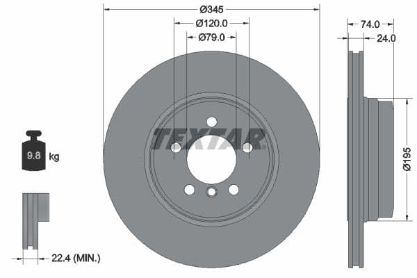 Disc frana TEXTAR PRO+ 92155005