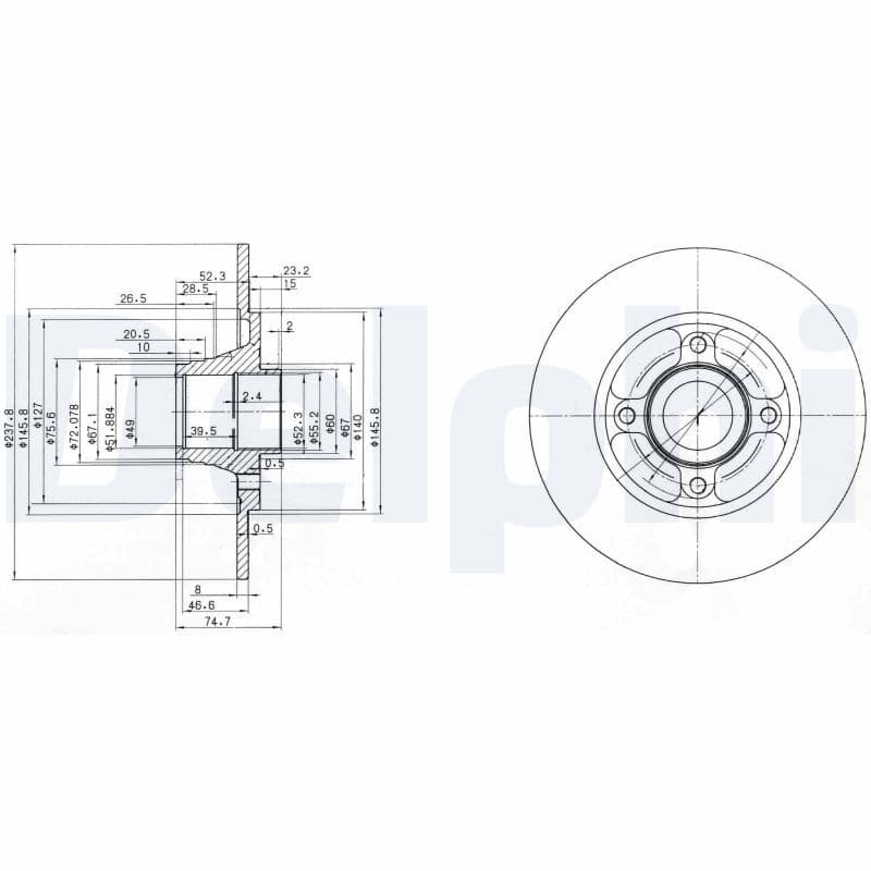 Disc frana DELPHI BG3360