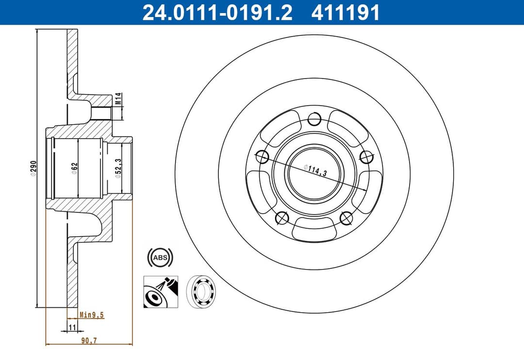 Disc frana ATE 24.0111-0191.2