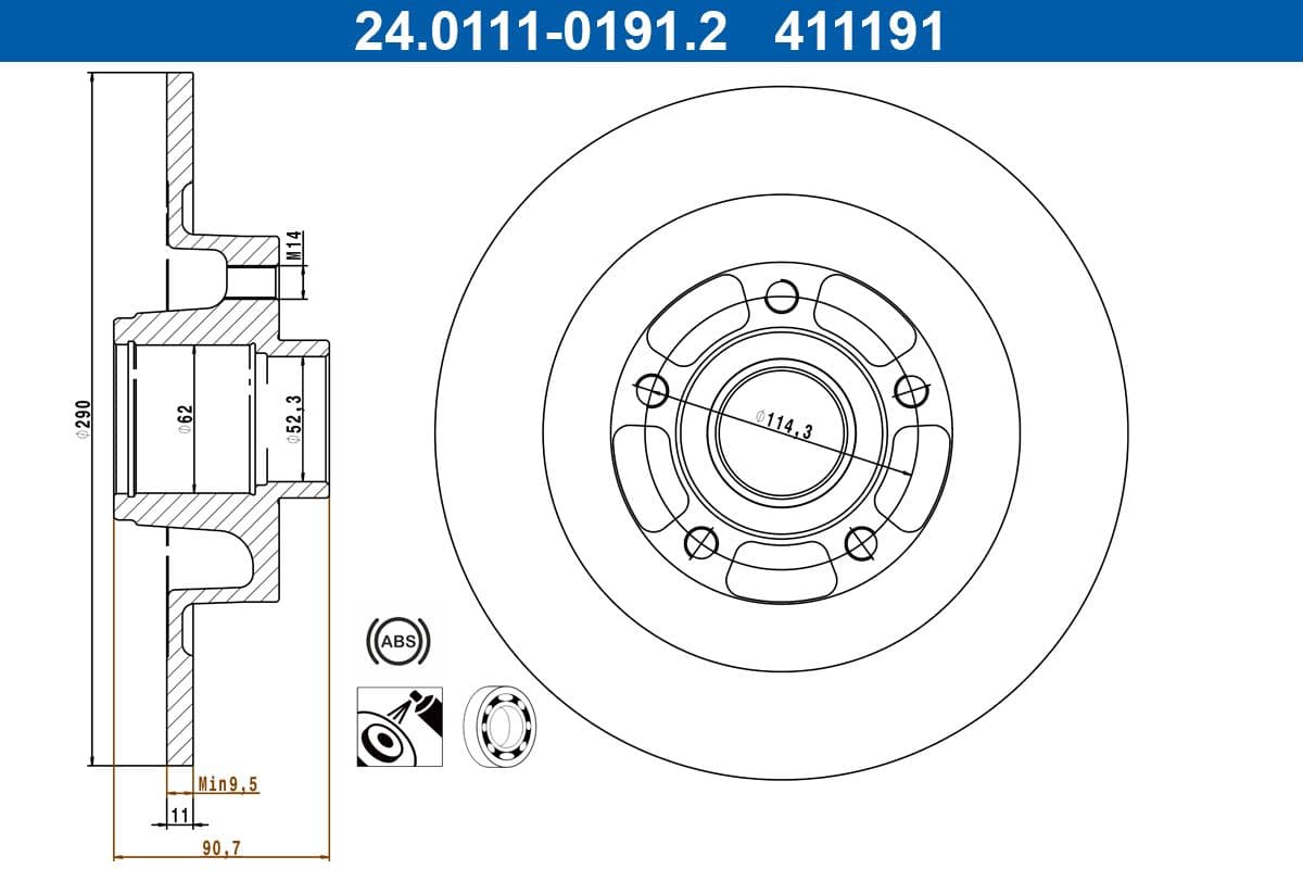 Disc frana ATE 24.0111-0191.2